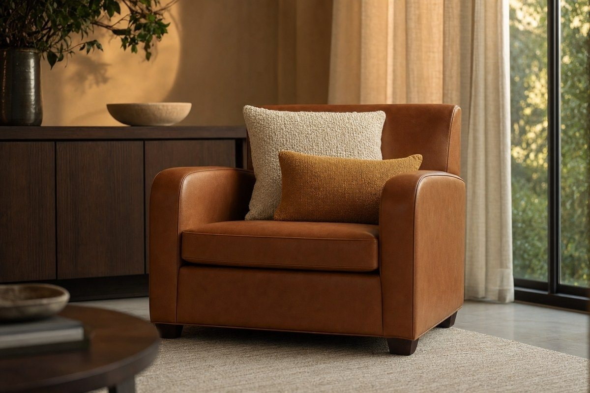 Akin furniture visualized in a room setting