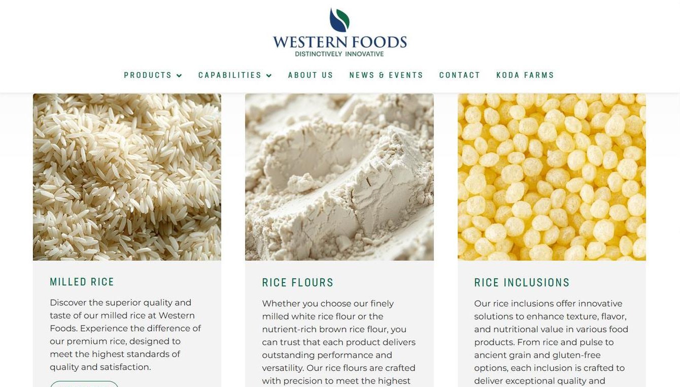 Rice product page